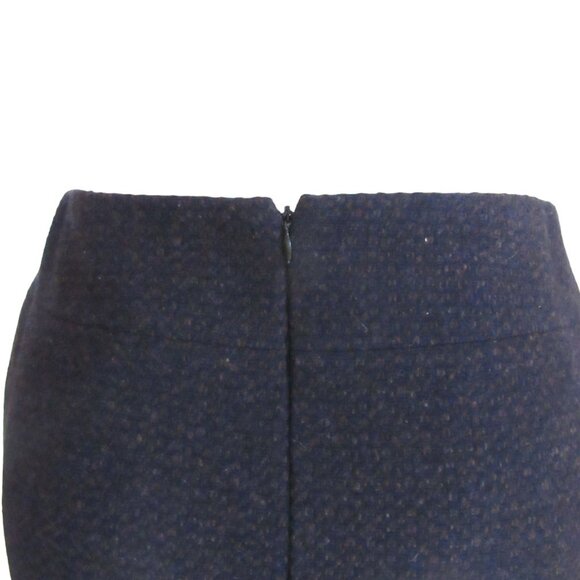 Vintage Chanel 100 Percent Cashmere Knee Length Tweed Brown/Blue Skirt in Sz 40 - Picture 11 of 13
